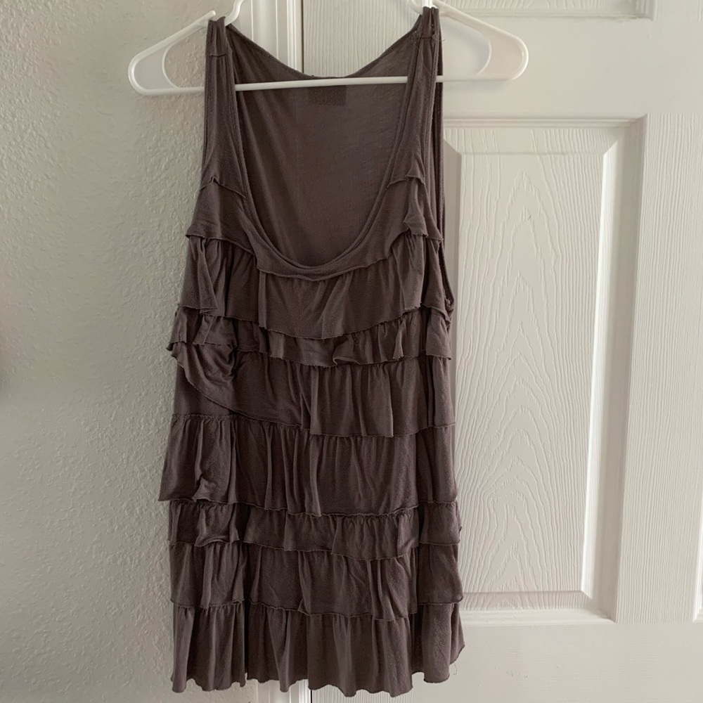 Mauve ruffle tank top